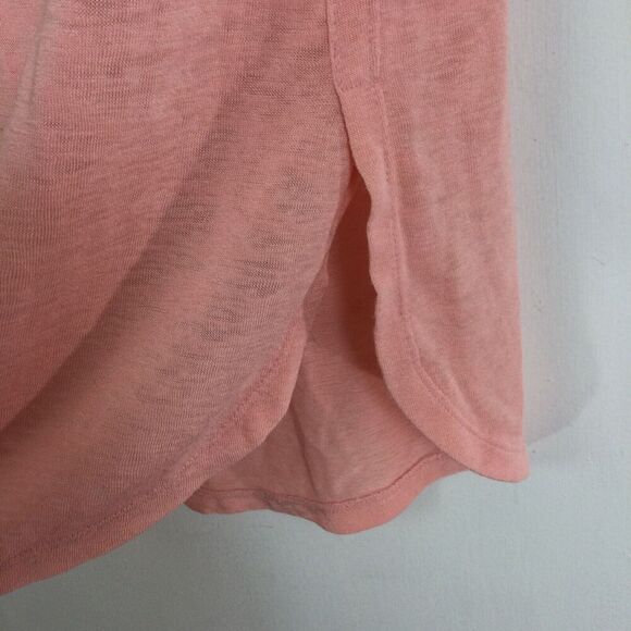 Athleta Womens Breezy Curved Hem Lightweight Soft Stretchy Slub Knit Tee Pink M - Picture 3 of 10